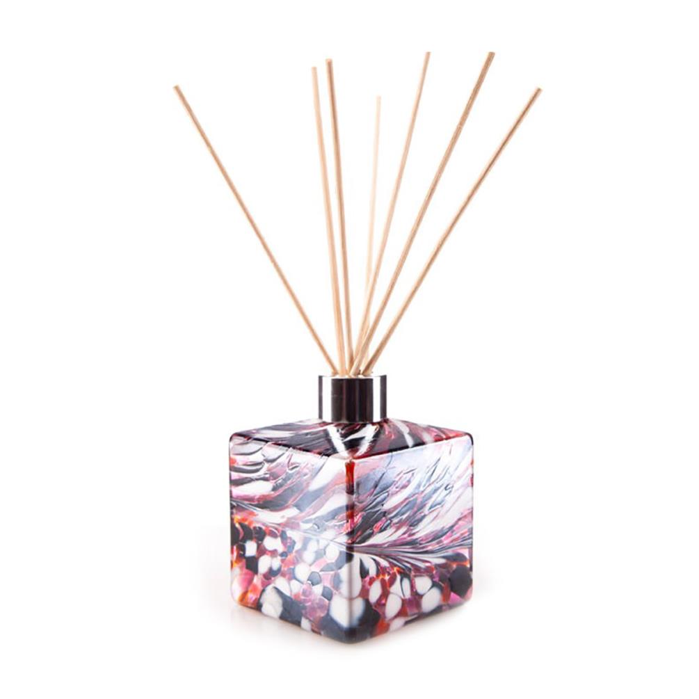 Amelia Art Glass Red, Black & White Iridescence Square Reed Diffuser £15.29